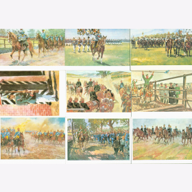 Postkarten farbige Reproduktionen Milit&auml;r Set 3/III/24-33