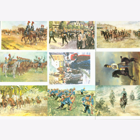 Postkarten farbige Reproduktionen Milit&auml;r Set 4/III/34-43