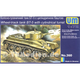 Wheel-track tank BT-5 with cylindrical turret, Unimodels No. 360, 1:72
