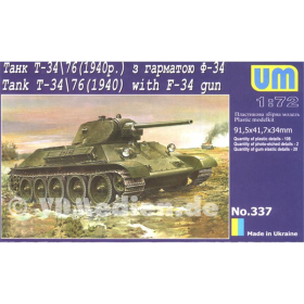 Tank T-34/76 (1940) with F-34 gun, Unimodels No. 337, 1:72