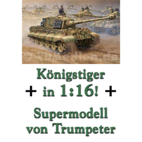 German King Tiger Panzer K&ouml;nigstiger - 2 in 1 Bausatz, Trumpeter 00910, M 1:16