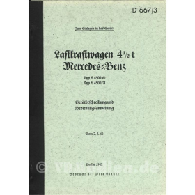 Lastkraftwagen 4 1/2t Mercedes Benz - Ger&auml;tbeschreibung und Bedienungsanweisung