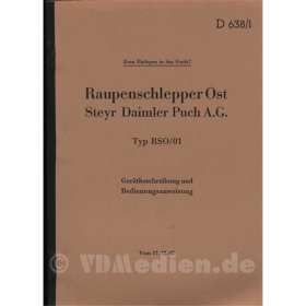 Raupenschlepper Ost Steyr Daimler Puch A.G. Typ RSO/01 - Gerätbeschreibung und Bedienungsanweisung