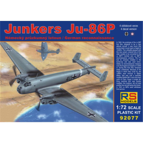 Ju-86P German high altitude reconnaissance and bomber aircraft RS Models, 1:72, (92077)