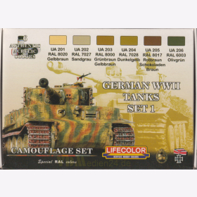 Lifecolor CS01 German WWII Tanks Set 1 (6 Authentic Acrylic Colors)
