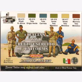 Lifecolor CS14 Italian WWII Regio Esercito Uniforms (6 Special Italian Army uniforms matt acrylic colors)
