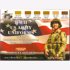 Lifecolor CS17 WWII US Army Uniforms Set 1 (6 Acrylfarben matt)
