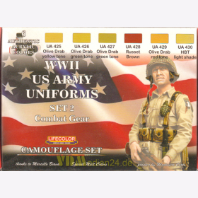 Lifecolor CS18 WWII US Army Uniforms Set 2 (6 Acrylfarben matt)
