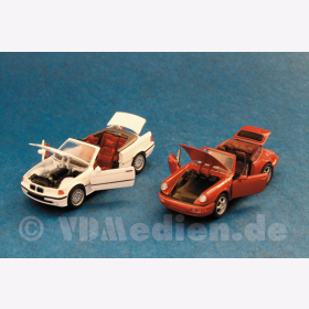 3er BMW wei&szlig; + Porsche 011, rot (Dream Car Collection), M 1:43 Schabak SR 140