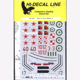 Hi-Decal Line 48-009, MIG-15 BIS Fagot B 1:48 Modellbau Abziehbild