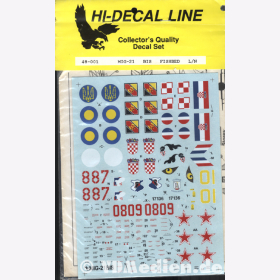 Hi-Decal Line 48-001, MIG-21 BIS Fishbed L/N 1:48 Modelling Decals