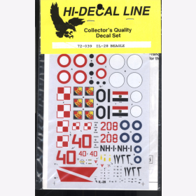 Hi-Decal Line 72-039, IL-28 Beagle 1:72 Modellbau Abziehbilder