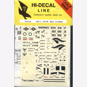 Hi-Decal Line 72-014, AH-1 J/T/W Sea Cobra 1:72 Modellbau Abziehbild