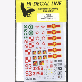 Hi-Decal Line 72-043, IL-28/RT/U Beagle / Mascot 1:72 Modellbau Abziehbilder