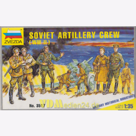 Sowjetische Artillerie Crew WK II, Zvezda 3517, M 1:35 Modellbau Figuren Rote Armee