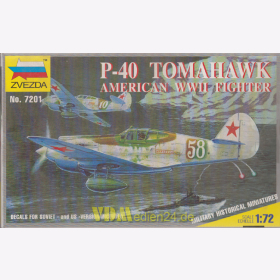 P-40 Tomahawk American WWII Fighter, Zvezda 7201, M 1:72 Modelling WW 2 USAF Soviet Red Army