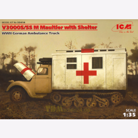 V3000S/SS M Maultier with Shelter WWII German Ambulance Truck 1:35 ICM 35414