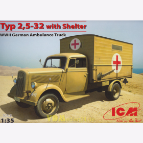Opel Typ 2,5-32 with Shelter WWII German Ambulance Truck 1:35 ICM 35402