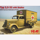 Opel Typ 2,5-32 with Shelter WWII German Ambulance Truck...