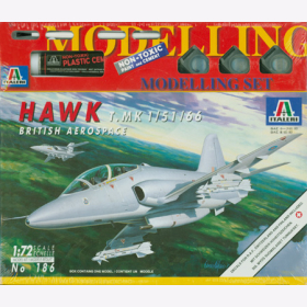 Hawk T.MK 1/51/66 British Aerospace - Italeri 186, M 1:72 inkl. Farben, Pinsel, Kleber