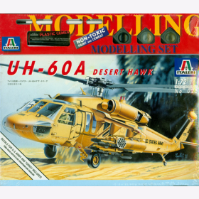 UH-60A Desert Hawk - Italeri 025, M 1:72 inkl. Farben, Pinsel, Kleber