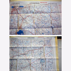 Fliegerkarte Silk Map von Leningrad und Smolensk (Russland) 1:1.000.000  
