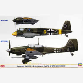 Henschel Hs129B-1/2 &amp; Junkers Ju87G-2 &quot;Tank Busters&quot; Hasegawa 07409 1:48 2 Kits!