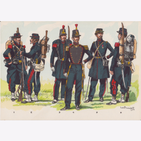 Uniformtafel Gr.1/Nr.36: FRANKREICH, 1864 - 1870/71 , Pioniere I