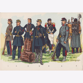 Uniformtafel Gr.1/Nr.37: FRANKREICH, 1864 - 1870/71 , Pioniere II