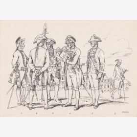 Uniformtafel Gr.1/Nr.43: FRANKREICH, 1788 , Hessen-Darmstädtisches Militär