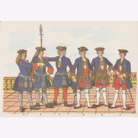 Uniformtafel Gr.1/Nr.51: ALT-PREUSSEN, 1713 - 1786 , Offiziere der Riesengarde