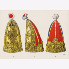 Uniformtafel Gr.1/Nr.53: ALT-PREUSSEN, 1714 - 1806 , Grenadierm&uuml;tzen der Riesengarde II