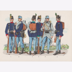 Uniformtafel Gr.1/Nr.71: Österreich-Ungarn, 1878, Infanterie Regimentern