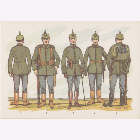 Uniformtafel Gr.1/Nr.81: DEUTSCHLAND, 1914, Fleduniformen Infanterie