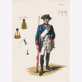 Uniformtafel Gr.1/Nr.108: PREUSSEN, 1776 - 1786, Armee Friedrichs des Gro&szlig;en - Infanterie-Regiment No.4, Musketier