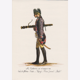 Uniformtafel Gr.1/Nr.115: PREUSSEN, 1753 - 1786, Armee Friedrichs des Gro&szlig;en - Infanterie-Regiment No.7, Hoboist