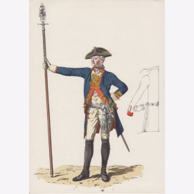 Uniformtafel Gr.1/Nr.121: PREUSSEN, 1753 - 1786, Armee Friedrichs des Gro&szlig;en - Infanterie-Regiment No.12, Offizier