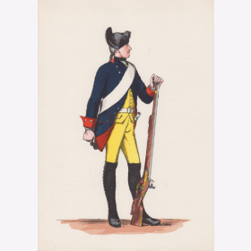 Uniformtafel Gr.1/Nr.130: PREUSSEN, 1753 - 1786, Armee Friedrichs des Gro&szlig;en - Unrangierte der Garde, Gemeiner