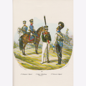 Uniformtafel Gr.1/Nr.302: PREUSSEN, 1830, 1. Dragoner-Regiment