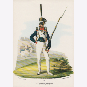 Uniformtafel Gr.1/Nr.316: PREUSSEN, 1830, 8. Infanterie-Regiment (genannt Leib-Regiment)