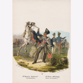 Uniformtafel Gr.1/Nr.317: PREUSSEN, 1830, 3. Husaren-Regiment (Brandenburgisches)