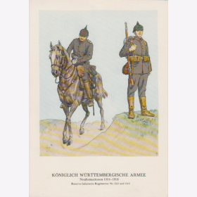 Uniformtafel Gr.1/Nr.376: W&Uuml;RTTEMBERG. 1914-1918 Neuformationen Reserve-Infanterie-Regimenter Nr.122 und 246