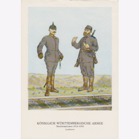 Uniformtafel Gr.1/Nr.377: W&Uuml;RTTEMBERG. 1914-1918 Neuformationen Landsturm