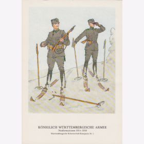 Uniformtafel Gr.1/Nr.379: W&Uuml;RTTEMBERG. 1914-1918 Neuformationen W&uuml;rttembergische Schneeschuh-Kompanie Nr.1