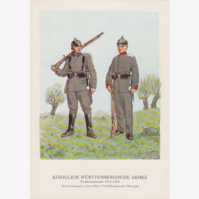 Uniformtafel Gr.1/Nr.381: W&Uuml;RTTEMBERG. 1914-1918 Neuformationen W&uuml;rttembergische Unteroffizier-Vorbildungsanstalt Ellwangen