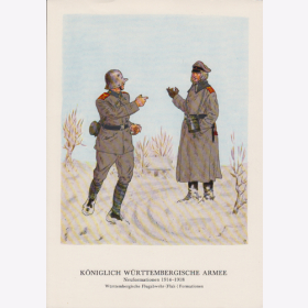 Uniformtafel Gr.1/Nr.386: W&Uuml;RTTEMBERG. 1914-1918 Neuformationen W&uuml;rttembergische Flugabwehr-(Flak) Formationen