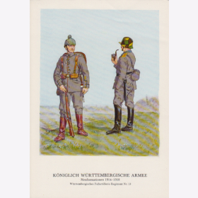 Uniformtafel Gr.1/Nr.387: W&Uuml;RTTEMBERG. 1914-1918 Neuformationen W&uuml;rttembergische Fu&szlig;artillerie-Regiment Nr.13