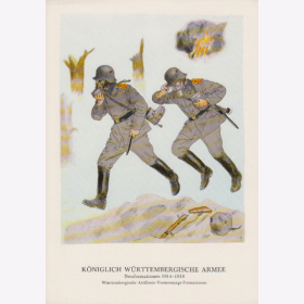 Uniformtafel Gr.1/Nr.388: W&Uuml;RTTEMBERG. 1914-1918 Neuformationen W&uuml;rttembergische Artillerie-Vermessungs-Formationen