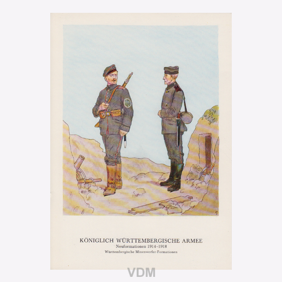 WÜRTTEMBERG 1914-1918 Neuformationen Württembergische Uniformtafel Gr.1/Nr.389