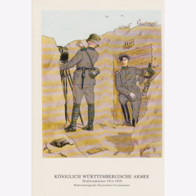 Uniformtafel Gr.1/Nr.390: W&Uuml;RTTEMBERG. 1914-1918 Neuformationen W&uuml;rttembergische Nachrichten-Formationen